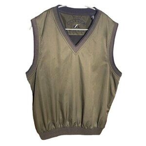 Cutter & Buck Olive Green Men's Vest Lined Polyester and Nylon Size Large